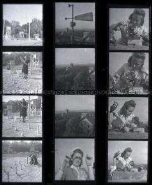 Schwarz-Weiß-Negative mit Aufnahmen von Forschungsarbeiten im Observatorium auf dem Brauhausberg in Potsdam