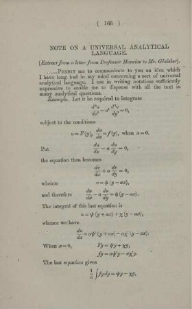 Note on a universal analytical language.