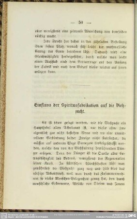 Einfluss der Spiritusfabrikation auf die Viehzucht