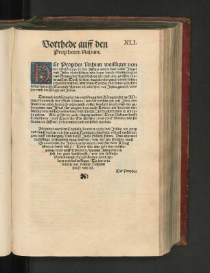 Vorrhede auff den Propheten Nahum.