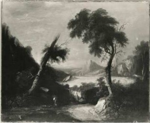 Südliche Landschaft : Thiele, Johann Alexander. Südliche Landschaft. Leinwand; 63 x 78 cm. Dresden: Gemäldesammlung Alte Meister Inv. Nr. S 53