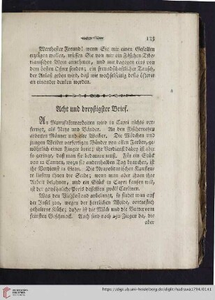 Acht und dreyßigster Brief