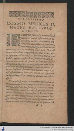 Serenissimo Cosmo Medices II, Magno Haetruriae Duci IV.
