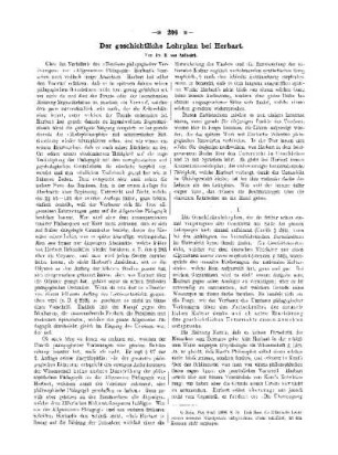 Der geschichtliche Lehrplan bei Herbart