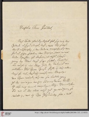 Korrespondenz August Tholuck / Carl Ullmann: Brief von August Tholuck an Carl Ullmann