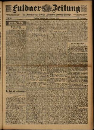 Erste Ausgabe vom Samstag, den 07. Februar 1903.