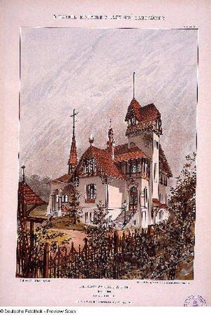 Villa Schwartzer in Cosel (erbaut 1894), Tafel 60 (perspektivische Zeichnung)