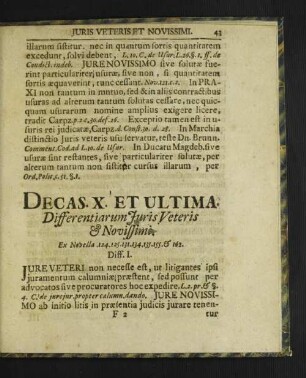 Decas. X. Et Ultima.
