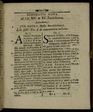 Disputatio Nona ad Lib. XIV. & XV. Pandectarum