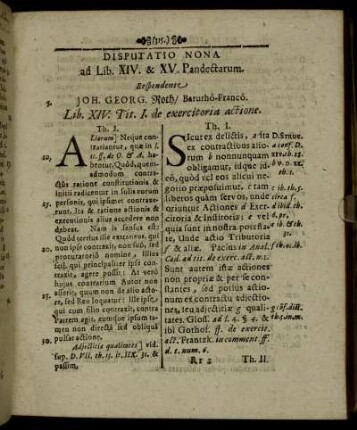 Disputatio Nona ad Lib. XIV. & XV. Pandectarum