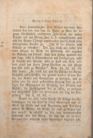 Mein lieber Christ!