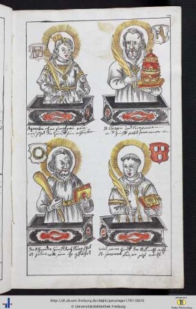 [13r - 15r, 17r] Die 12 Zunftheiligen