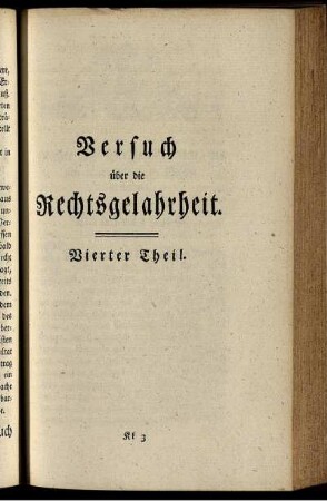 Versuch über die Rechtsgelahrheit. Vierter Theil