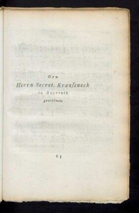 Dem Herrn Secret. Krauseneck in Bayreuth gewidmet