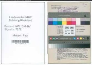 Entnazifizierung Paul Mattern , geb. 31.08.1894 (Steuerinspektor)