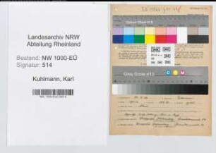 Entnazifizierung Karl Kuhlmann, geb. 22.10.1886 (Apotheker)