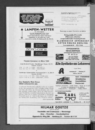 Theater-Spielplan im März 1983