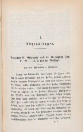 567-631 Antiochus IV. Epiphanes nach der Weissagung Dan 11,21-12,3 und der Geschichte