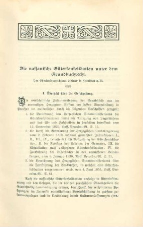 Die nassauische Güterkonsolidation unter dem Grundbuchrecht