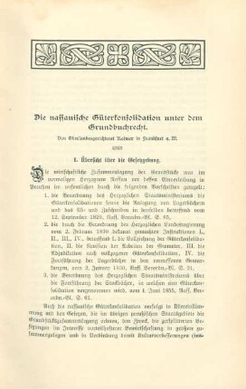 Die nassauische Güterkonsolidation unter dem Grundbuchrecht