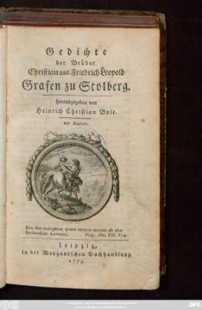 Gedichte der Brüder Christian und Friedrich Leopold Grafen zu Stolberg : mit Kupfern