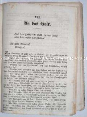 Euphorische Schrift über die angebliche Rettung Preußens nach der Auflösung der Nationalversammlung durch den König