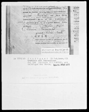 Graduale und Sakramentar — Initiale D (e ventre), darin Halbfigur der Maria, Folio 58verso