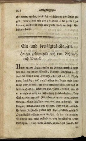Ein und dreißigstes Kapitel. Handelt größtentheils noch vom Geheimenrath Bornick.
