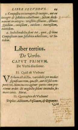 Liber tertius. De Verbo.
