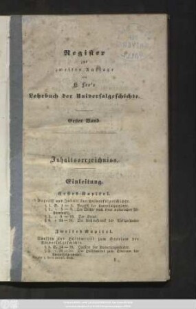 Registerbd., 1. Bd: Lehrbuch der Universalgeschichte : zum Gebrauche in höheren Unterrichtsanstalten
