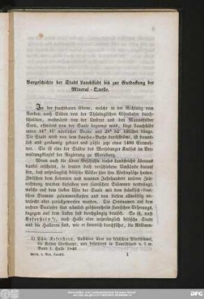 Vorgeschichte der Stadt Lauchstädt bis zur Entdeckung der Mineral-Quelle.