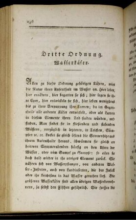 Dritte Ordnung. Wasserkäfer.