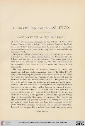 Egypt Exploration Fund : excavations at Deir El Bahari