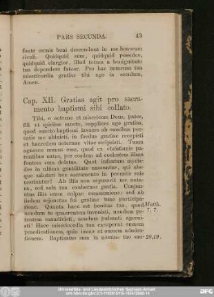 Cap. XII. Gratias agit pro sacramento baptismi sibi collato.