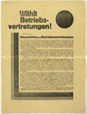 Aufruf des Zentralverbandes der Angestellten zu den Betriebsrätewahlen 1927