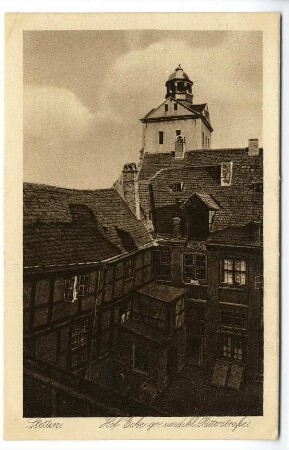 Stettin. Hof Ecke gr. und kl. Ritterstraße.
