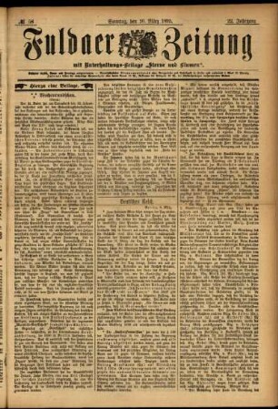 Erste Ausgabe vom Sonntag, den 10. März 1895.