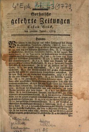 Gothaische gelehrte Zeitungen : auf das Jahr .... 1779, 1779