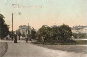 Leipzig: Augustusplatz mit Neuem Theater und Hauptpost