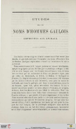 N.S. 10.1864: Études sur les noms d'hommes gaulois empruntés aux animaux, [1]