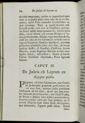 Caput II. De Judæis ob Lepram ex Ægypto pulsis.