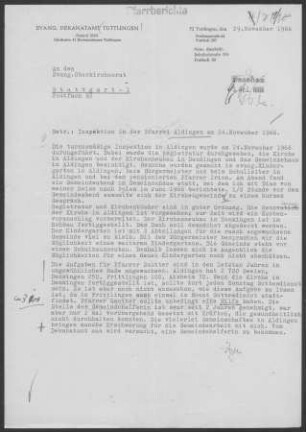 Aldingen (Lkr. Tuttlingen): Inspektionsbericht 1966