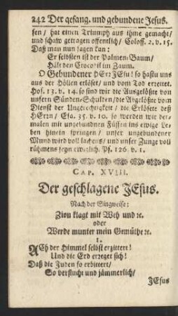 Cap. XVIII. Der geschlagene Jesus