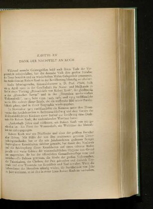 Kapitel XII. Dank der Nachwelt an Koch