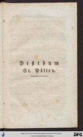 Bißthum St. Pölten.