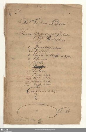 Stimmensatz [Schreiber: Matthaei, A. T.; u.a.]