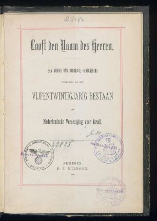 Looft den Naam des Heeren : een woord van dankbare herinnering