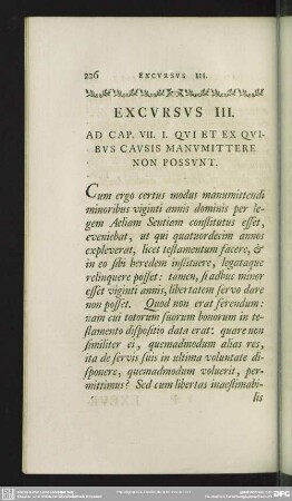 Excursus III. Ad Cap. VII. I. Qui Ex Quibus Causis Manumittere Non Possunt