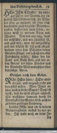 Seufzer nach dem Gebet