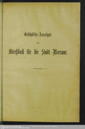 Anzeigen : Geschäfts-Anzeiger zum Adreßbuch für die Stadt Meerane